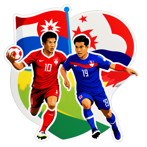 Stiker Atmosfer Pertandingan Menarik antara Singapura dan Thailand