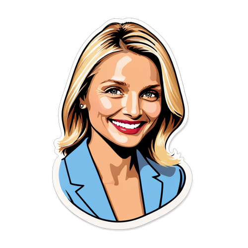 Cameron Diaz Sticker med Hollywood Vibe