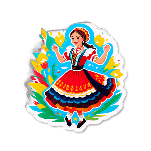 Marie Majkusová tančící na folklórním festivalu