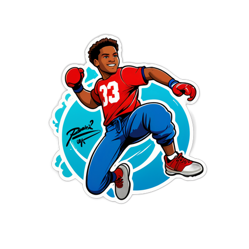 Dynamic Athletic Sticker of Michael Penix Jr.
