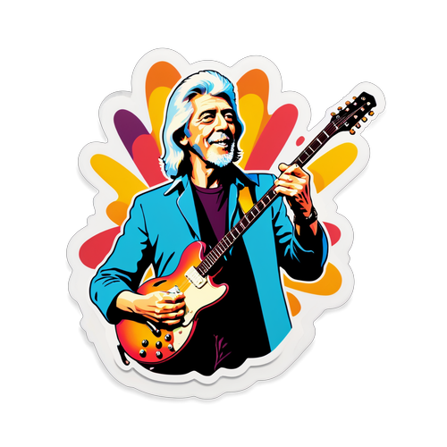 Ontdek de Betovering van John Mayall: Een Retro Sticker die de Jaren '60 en '70 Herleeft!