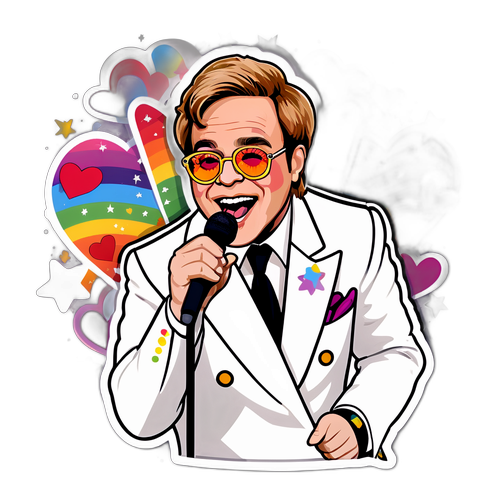 Elton John Laulaa Sticker