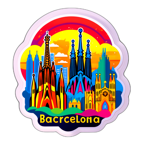 Barcelona Skyline Klistermærke
