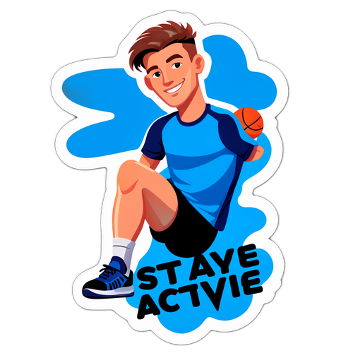 Sticker met Stijn Baert in een sportieve pose