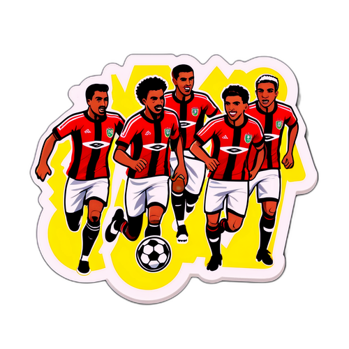 Thiết kế nhãn dán đội bóng Bragantino đấu với Flamengo