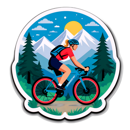Cykelälskande klistermärke med Jenny Rissveds