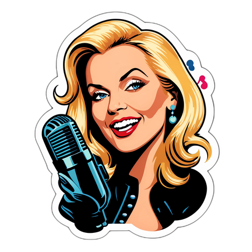 Festlig Lotta Engberg med Mikrofon