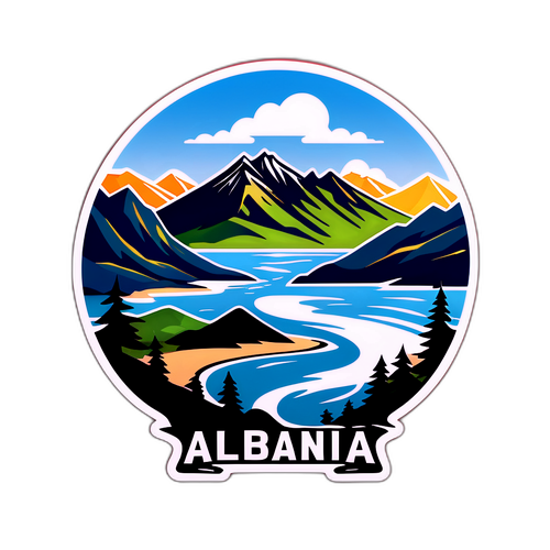 Sticker van de prachtige natuur van Albanië