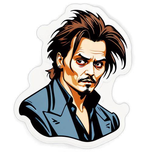 ¡Increíble! El Sticker que Celebra a Johnny Depp: Icono del Cine en Tu Pared