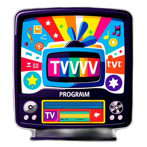 Ecran TV Colorat cu Inscripția 'Program TV'