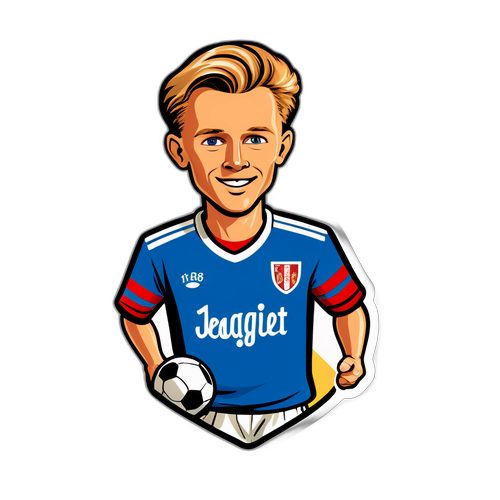 Retro-sticker av August Pedersen i vintage fotballdrakt