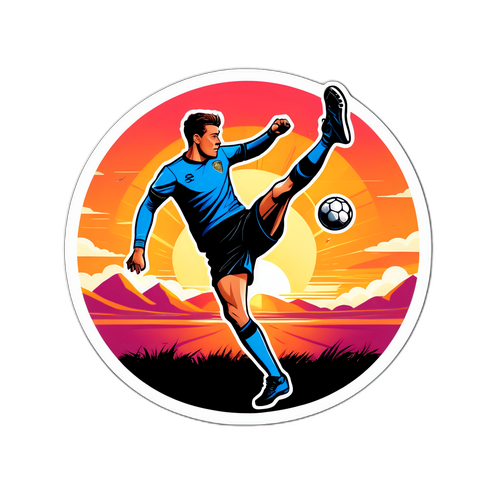 Illustration of Mid-Kick Against Sunset