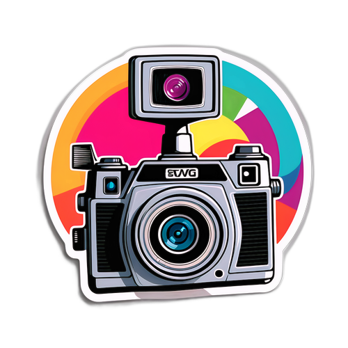 Stiker Kamera Video Retro