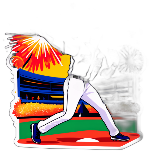 Dynamic Baseball Action Sticker