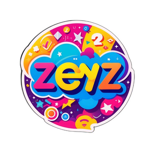 Colorful 'Gen Z' Sticker Design