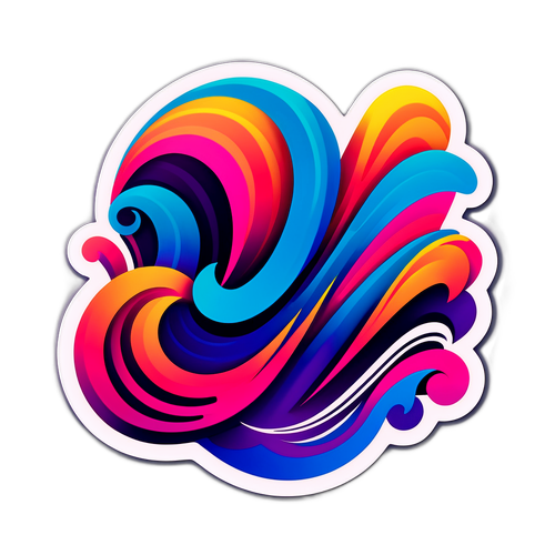 Стікери з абстрактними формами, натхненними музичними рухами