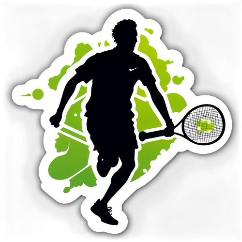 Scopri la Magia del Tennis: Sticker Dinamico con il Logo ATP e le Silhouette dei Campioni in Azione!