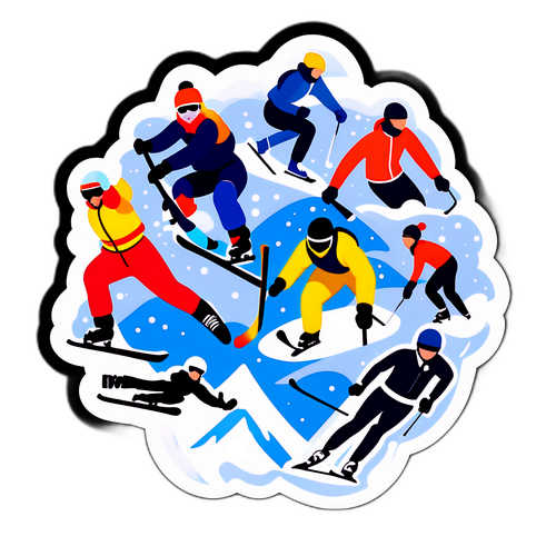 冬季运动主题贴纸
