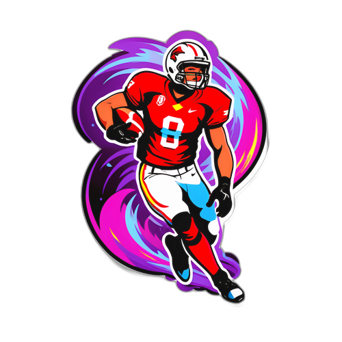 화려한 팀 유니폼을 강조한 플레이어의 움직임 스티커