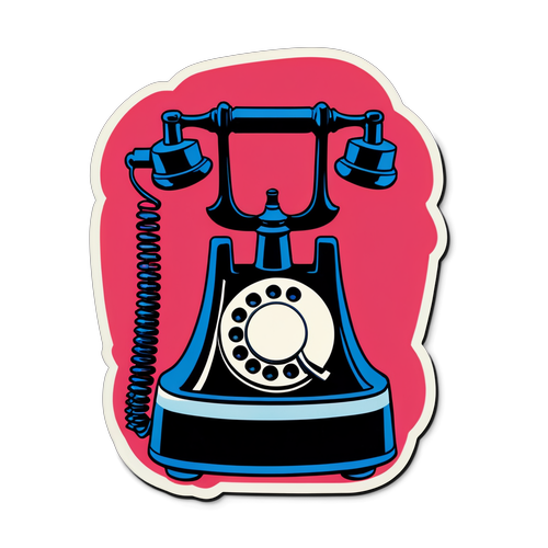 Telefono Vintage in Stile Pop-Art