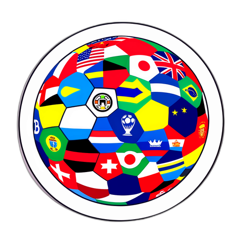 Weltmeisterschaft Fußball mit Länderflaggen