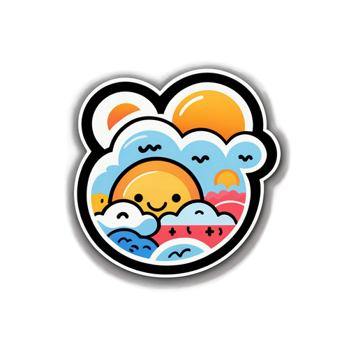 可愛天氣變化貼紙