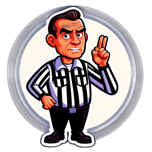 שופט כדורגל מצביע על החלטה