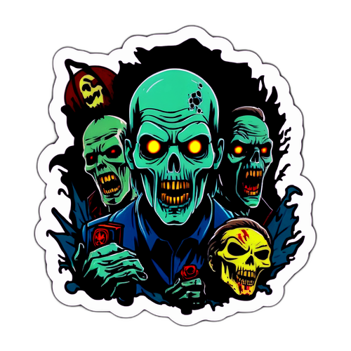 Horrorowy sticker inspirowany Resident Evil 9