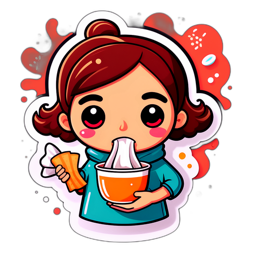 Masayang Sticker ng Sintomas ng Trangkaso