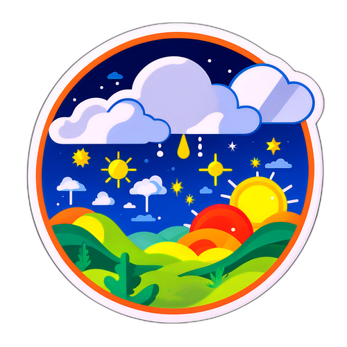 Mapa ng Panahon na may Iba't Ibang Kundisyon ng Panahon