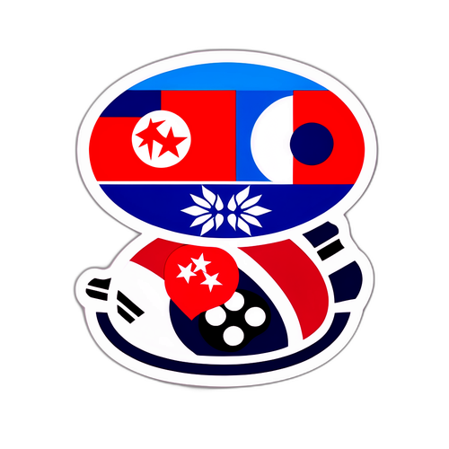 파나마와 한국 국기를 조합한 스티커 디자인