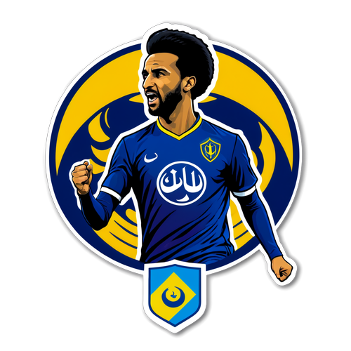 Hình dán cầu thủ Al Nassr với biểu tượng câu lạc bộ