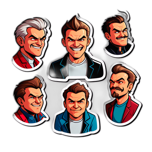 Комікс-стиль малюнок Стасівчика у різних емоціях з ігрових моментів