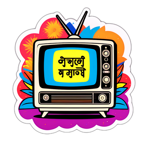हिंदी वीडियो सामग्री के लिए कलरफुल स्टिकर