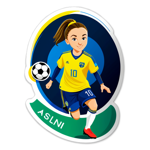 Modern design för Kosovare Asllani med fotboll