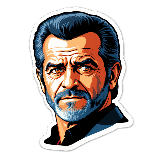 Retro Mel Gibson Klistermærke