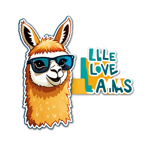 Llama Funky Berkacamata Keren! Temukan Pesannya yang Lucu: 'Llove Llamas'!