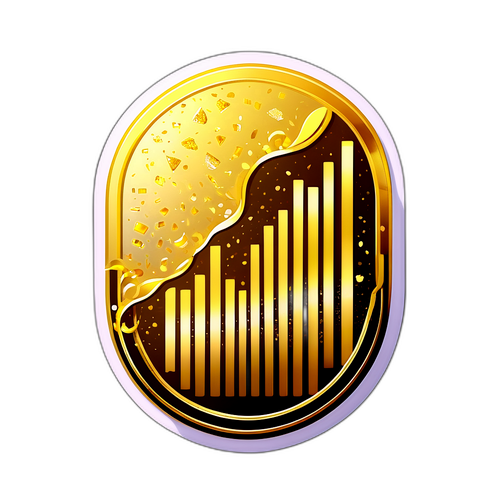 Stiker Bertemakan Emas dengan Tekstur Berkilau