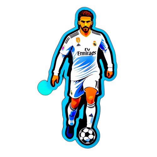 Об'ємна наклейка з футболістом Реала