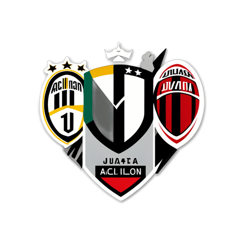 Sticker cu ciocnirea interioară între Juventus și AC Milan