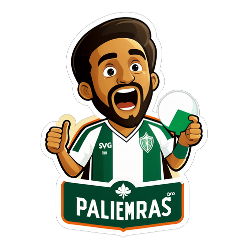 A Torcida em Êxtase! A Emoção do Gol do Palmeiras Capturada em um Sticker Vibrante!