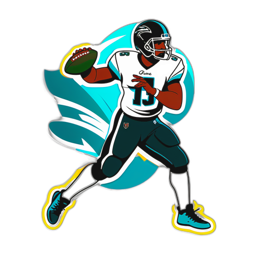 En illustration av Drake Maye som kastar en fotboll