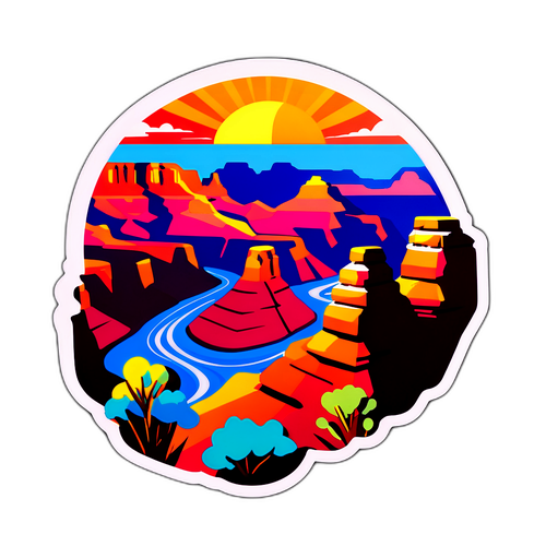 Autocollant du Grand Canyon au coucher de soleil