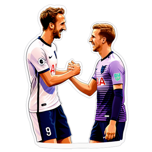 Fodboldvenner i Aktion: Harry Kane og Dani Olmo’s Sjove Håndtryk Klistermærke!