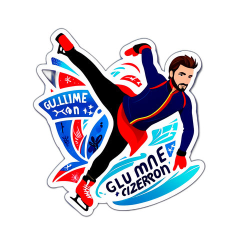 Sticker artistic dedicat lui Guillaume Cizeron