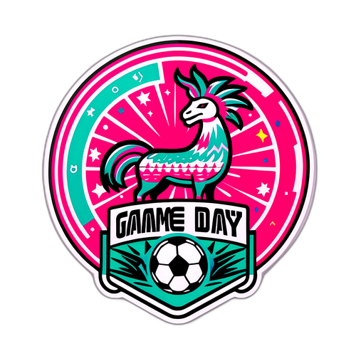 Sticker dinamic cu logo-ul Inter Miami și elemente iconice din cultura Necaxa