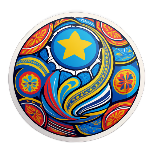 Дизайн конференційної ліги у формі футболу з візерунками, що втілюють українську культуру