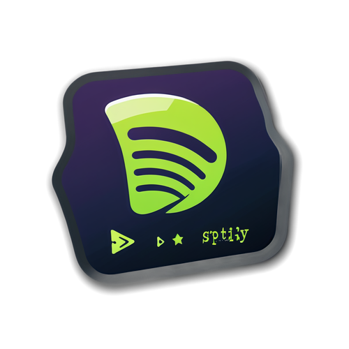 Minimalistikong Sticker ng Spotify na may mga Nota ng Musika