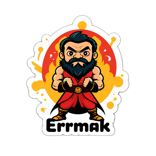 Смішний стикер з персонажем Ермаком