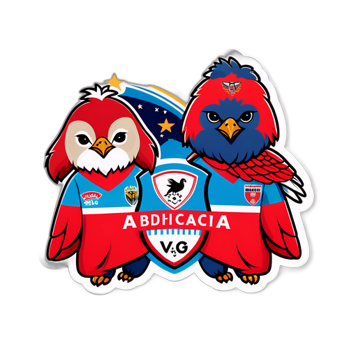 Γλυκό σχέδιο με ζώα που φορούν φανέλες Benfica και Auckland City